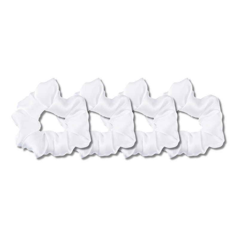 4 Silk Scrunchie Alabaster - Set