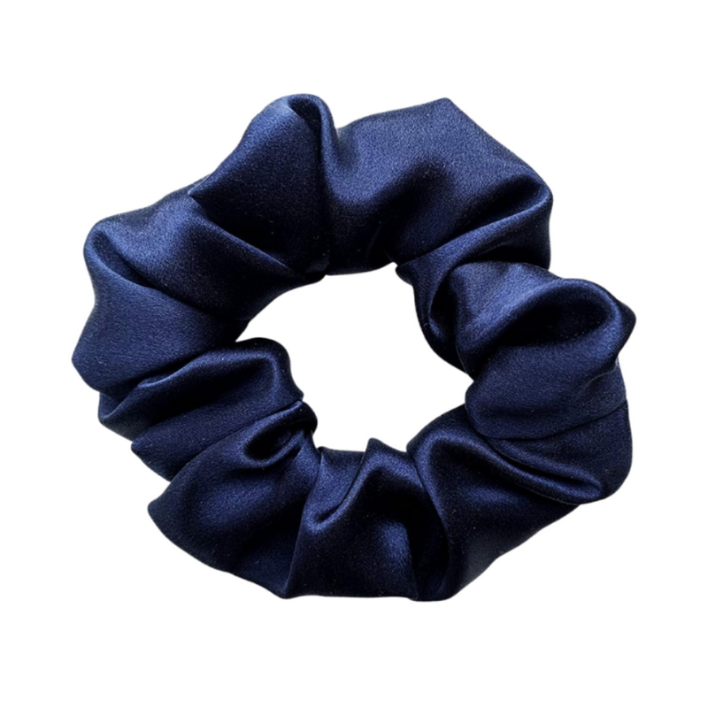 4 Silk Scrunchie Indigo - Set